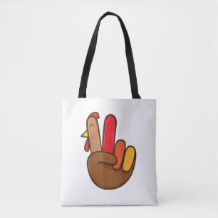 Thanksgiving Retro H Turkije Handvuurbord Groovy Tote Bag