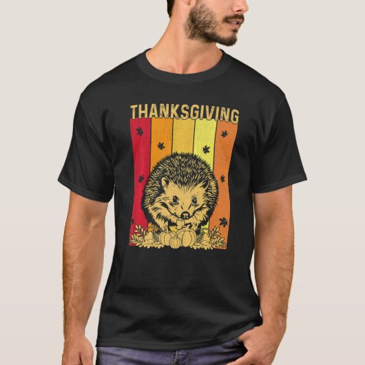 Thanksgiving Retro hedegel overeenkomende familie  T-shirt (Voorkant)