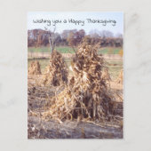 Thanksgiving Retro Herfst Cornstalk Oogst Feestdagenkaart (Voorkant)