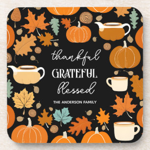 Thanksgiving retro mideeuw pompoenen esdoorn verlo bier onderzetter