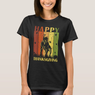 Thanksgiving Retro Pitbull Dog Thanksgiving Partij T-shirt