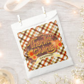 Thanksgiving Retro Plaid Bedankzakje (Geknipt)