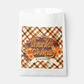Thanksgiving Retro Plaid Bedankzakje (Voorkant)