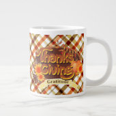 Thanksgiving Retro Plaid Grote Koffiekop (Rechts)