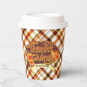 Thanksgiving Retro Plaid Papieren Bekers (Voorkant)