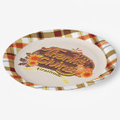 Thanksgiving Retro Plaid Papieren Bordje (Gekanteld)