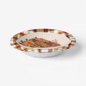 Thanksgiving Retro Plaid Papieren Kommen (Gebogen)