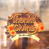 Thanksgiving Retro Plaid Raamsticker (Vel 2)