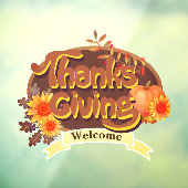 Thanksgiving Retro Plaid Raamsticker (Vel 3)