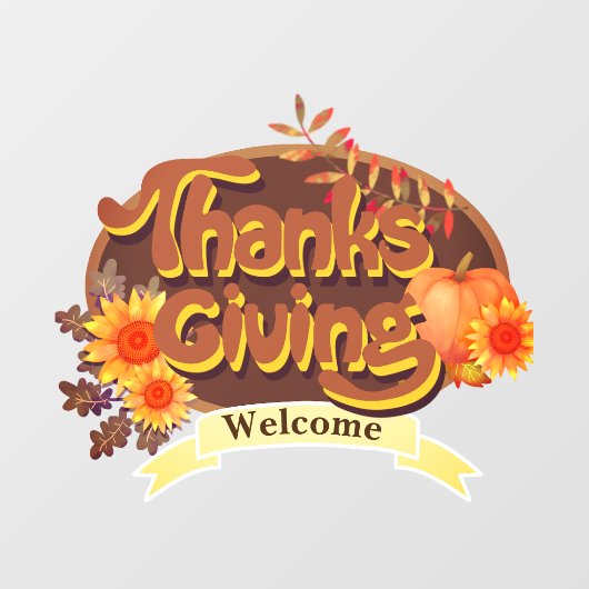 Thanksgiving Retro Plaid Raamsticker (Vel)