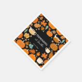 Thanksgiving retro stijl pompoenen esdoorn bladere servet (Hoek)