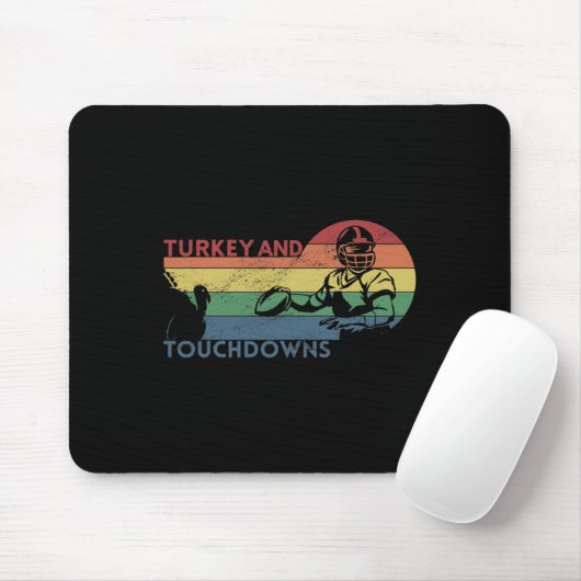 Thanksgiving  Retro Turkije en Touchdowns F Muismat (Met muis)