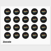 Thanksgiving  Retro Turkije en Touchdowns F Ronde Sticker (Vel)