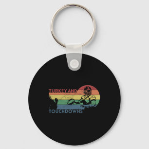 Thanksgiving Retro Turkije en Touchdowns F Sleutelhanger