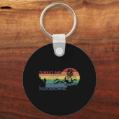 Thanksgiving  Retro Turkije en Touchdowns F Sleutelhanger (Voorkant)