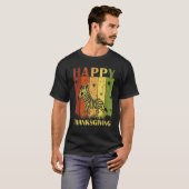 Thanksgiving Retro Zebra Thanksgiving Partij T-shirt (Voorkant volledig)