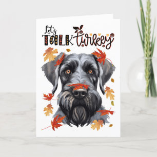 Thanksgiving reus schnauzer hond laten praten Turk Feestdagen Kaart