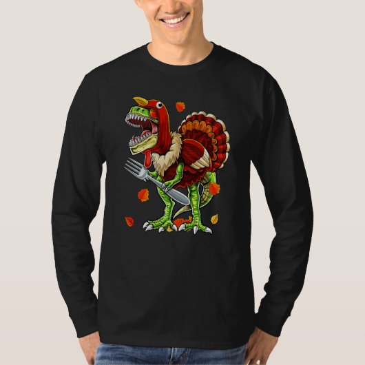 Thanksgiving Rex Dinosaur Turkey Costume Kids  Boy T-shirt (Voorkant)