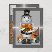 Thanksgiving Robo-x9 Celebrates Feestdagenkaart (Voorkant / Achterkant)