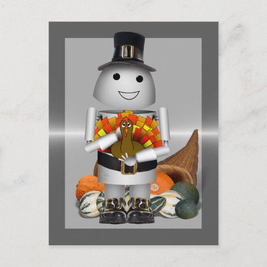 Thanksgiving Robo-x9 Celebrates Feestdagenkaart (Voorkant)