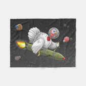 Thanksgiving Rocket Turkije Fleece Deken (Voorkant (Horizontaal))