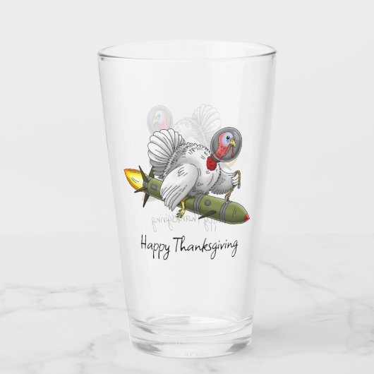 Thanksgiving Rocket Turkije Glas (Achterkant)