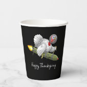 Thanksgiving Rocket Turkije Papieren Bekers (Achterkant)