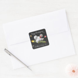 Thanksgiving Rocket Turkije Vierkante Sticker
