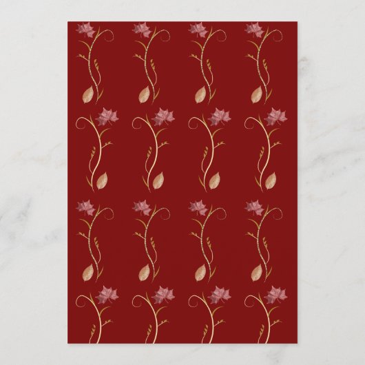 Thanksgiving Rode Maple Bladeren en Zwemmen Menu (Achterkant)