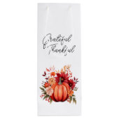 Thanksgiving rode pompoen geschenkzak rustiek wijn cadeautas (Achterkant)