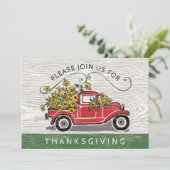 Thanksgiving  Rode Vrachtwagen Zonnebloemen Bloeme Kaart (Staand voorkant)