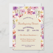 Thanksgiving Romantic Watercolor Florals Custom Kaart (Voorkant)