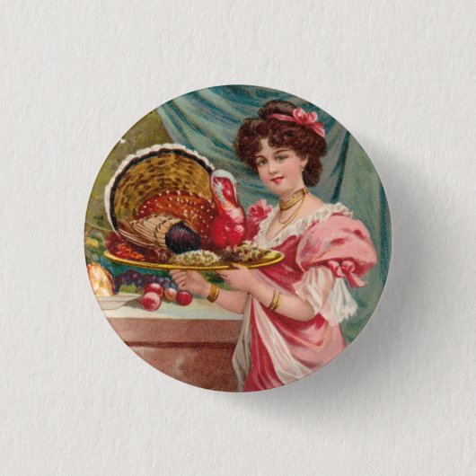 Thanksgiving Ronde Button 3,2 Cm (Voorkant)