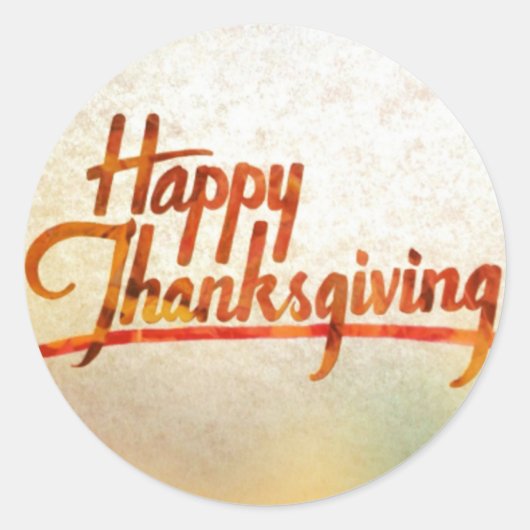 Thanksgiving Ronde Sticker (Voorkant)