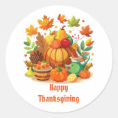 Thanksgiving Ronde Sticker (Voorkant)
