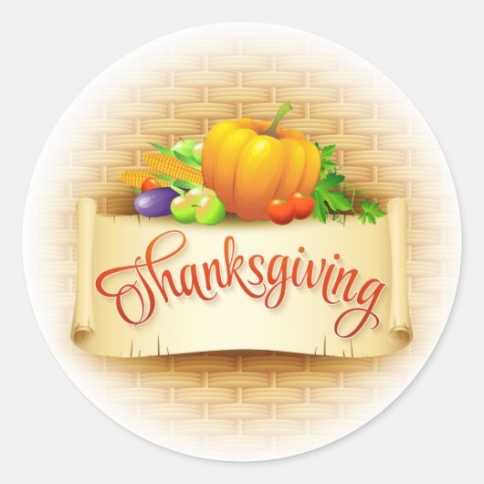 Thanksgiving Ronde Sticker (Voorkant)