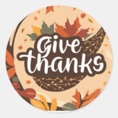 Thanksgiving Ronde Sticker (Voorkant)