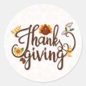 Thanksgiving Ronde Sticker (Voorkant)