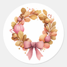 Thanksgiving Ronde Sticker met Herfstkrans