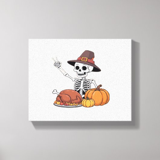 Thanksgiving röntgenfoto skelet Funny Rock Hand He Canvas Afdruk (Voorkant)
