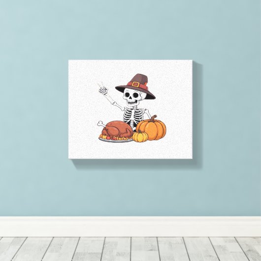 Thanksgiving röntgenfoto skelet Funny Rock Hand He Canvas Afdruk (Insitu (Houten vloer))