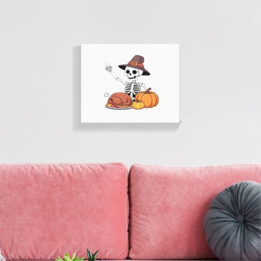 Thanksgiving röntgenfoto skelet Funny Rock Hand He Canvas Afdruk (Insitu (Woonkamer))