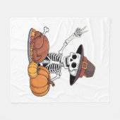 Thanksgiving röntgenfoto skelet Funny Rock Hand He Fleece Deken (Voorkant (Horizontaal))
