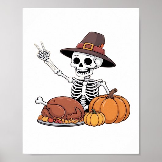 Thanksgiving röntgenfoto skelet Funny Rock Hand He Poster (Voorkant)