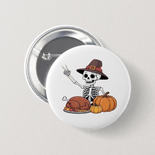 Thanksgiving röntgenfoto skelet Funny Rock Hand He Ronde Button 5,7 Cm (Voorkant /achterkant)