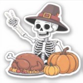 Thanksgiving röntgenfoto skelet Funny Rock Hand He Sticker (Voorkant)