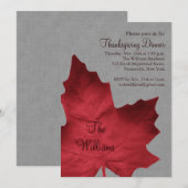 Thanksgiving Rood en grijs Kaart (Voorkant / Achterkant)