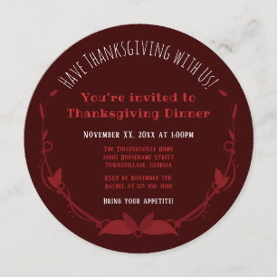 Thanksgiving Rood klettendeksel Kaart