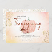 Thanksgiving Roos Gold Glitter Pumpkin Kaart (Voorkant / Achterkant)