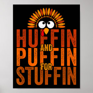 Thanksgiving Run Turkey Trot - Hijgen en Puffen F Poster